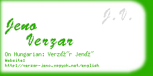 jeno verzar business card